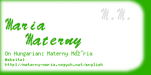 maria materny business card